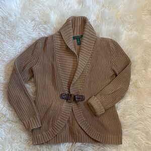 Lauren Ralph Lauren Brown Cardigan with Buckle